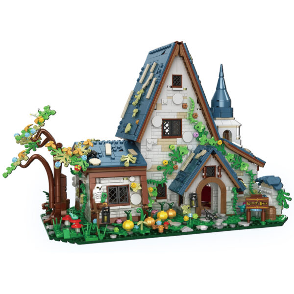 2666PCS Blocks Bricks of Harry Potter House Theme, The front side view with flowers and trees